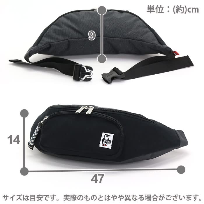 Waist Bag Fanny Pack Sweat Nylon Free Size [Chums] Men's Black/Charcoal