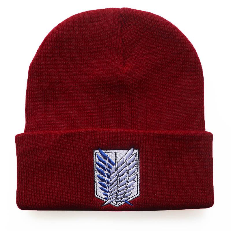 Wings of Freedom Anime Attack on Titan Embroidered Knit Hat Woolen Hat Warm Student Hat Unisex Cold Weather Hat
