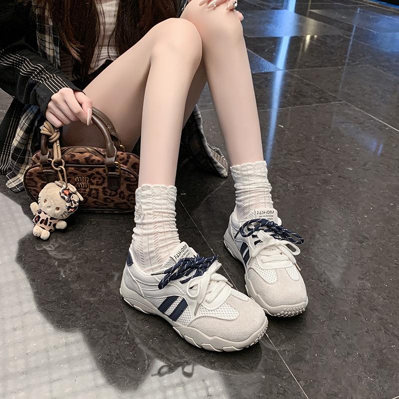 Ретро немецкие тренировочные кроссовки женские тонкие новые на толстой подошве универсальные модные повседневные спортивные спортивные повседневные кроссовки