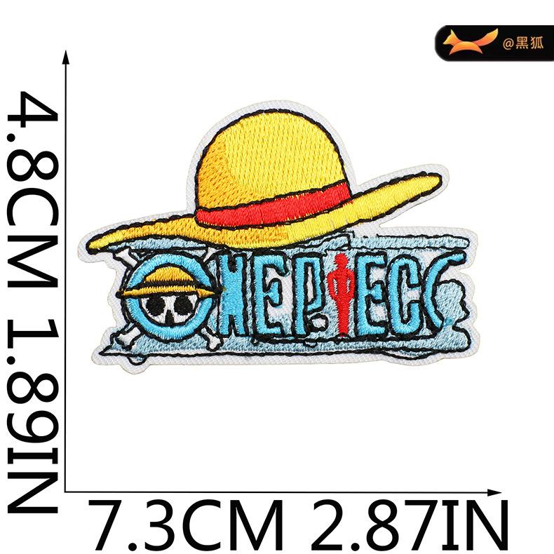 Черная лиса мультфильм анимация персонаж вышивка ткань наклейка японский цельный патч компьютерная вышивка наклейка