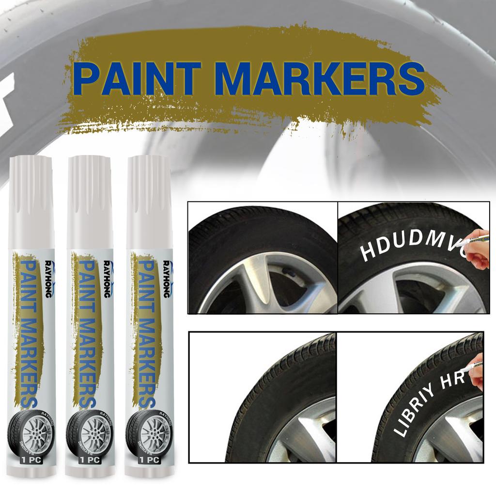 White Waterproof Cars Wheel Tire Oily Mark Pen Auto Rubber Tyre Paint Pen Cd Metal Permanent Paint Marker Graffiti Touch Up