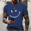 New Summer Men's Casual Short Sleeved Digital Printed 3D Smiley Face Personalized Creative Short Sleeved T-shirt
