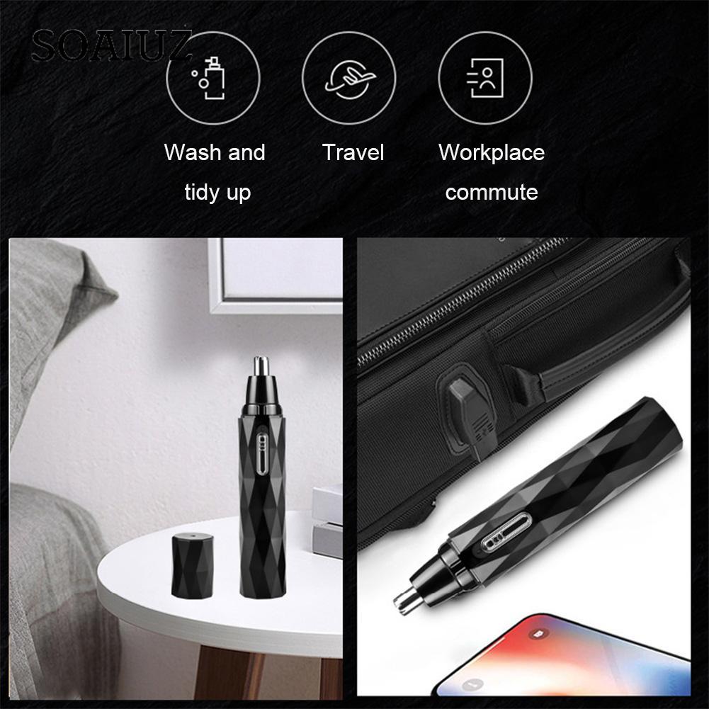 Электрический триммер для волос в носу, мужские ножницы для чистки носа, перезаряжаемые ножницы