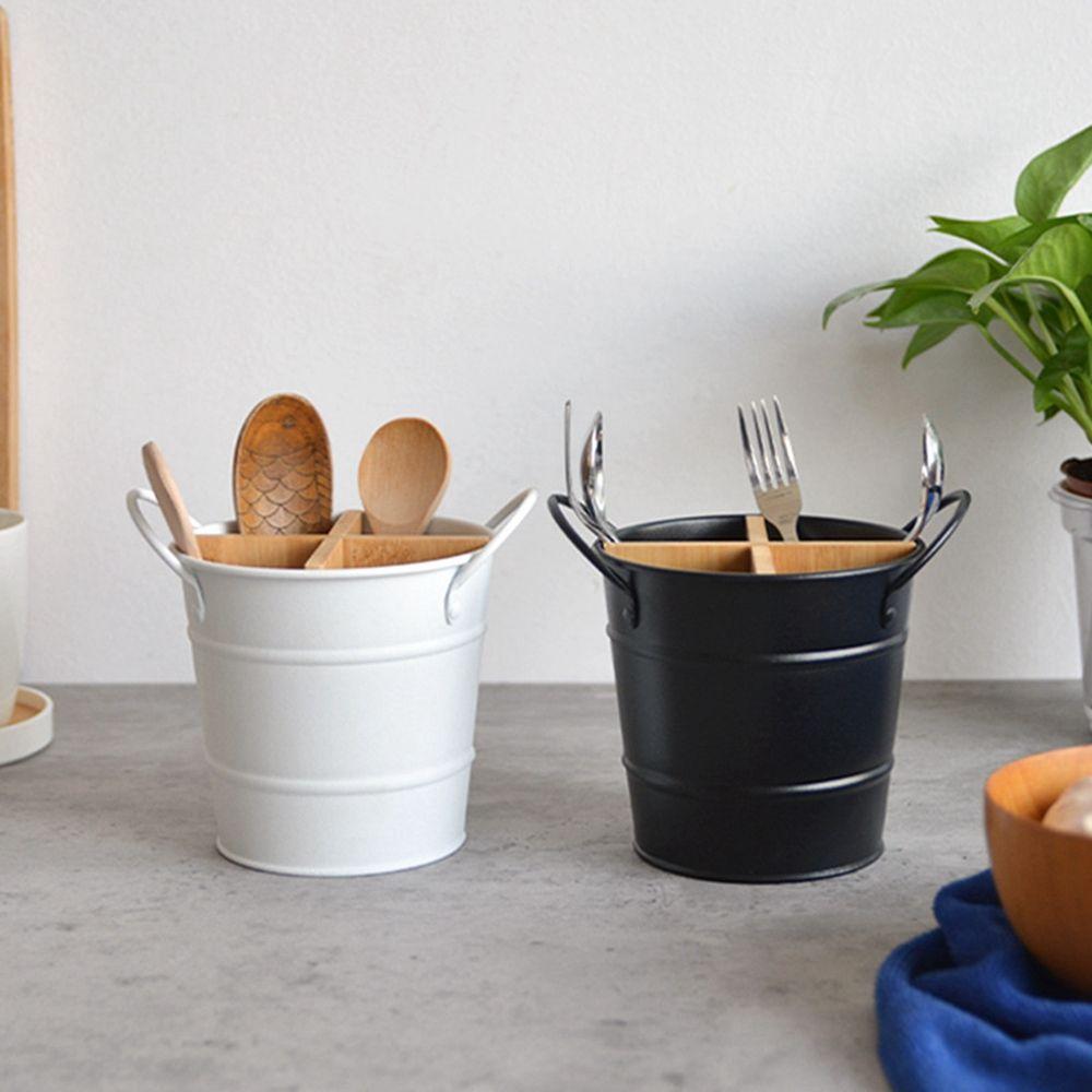 Storage Bucket Cooking Tool Chopstick Holder Cutlery Organizer Spoon Stand Bamboo Tableware Holder