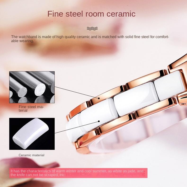 JINSHIDUN Brand Watches Swiss Watch Quartz Movement Fashion Waterproof Thin Women's Watch Women