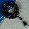 Zambia Blood Sandalwood Gold Star Bead Bracelet - High Density Straight Grain Prayer Beads
