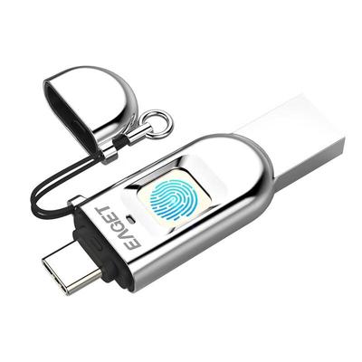 EAGET USB 3.1 Type-C Флеш-накопитель с шифрованием по отпечатку пальца и двойным интерфейсом