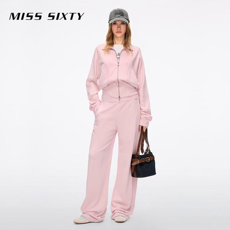Miss Sixty Женская толстовка с вышивкой, воротником-стойкой и молнией