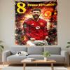 Tapestry Bruno Fernandes Manchester United 8 Red Grunge Soccer Star Wall Art for Football Fan Home Decor