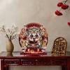 Flocking Chinese Fortune Figure Tabletop Sign 12.6x12.6inch Housewarming Gift Versatile Decorative