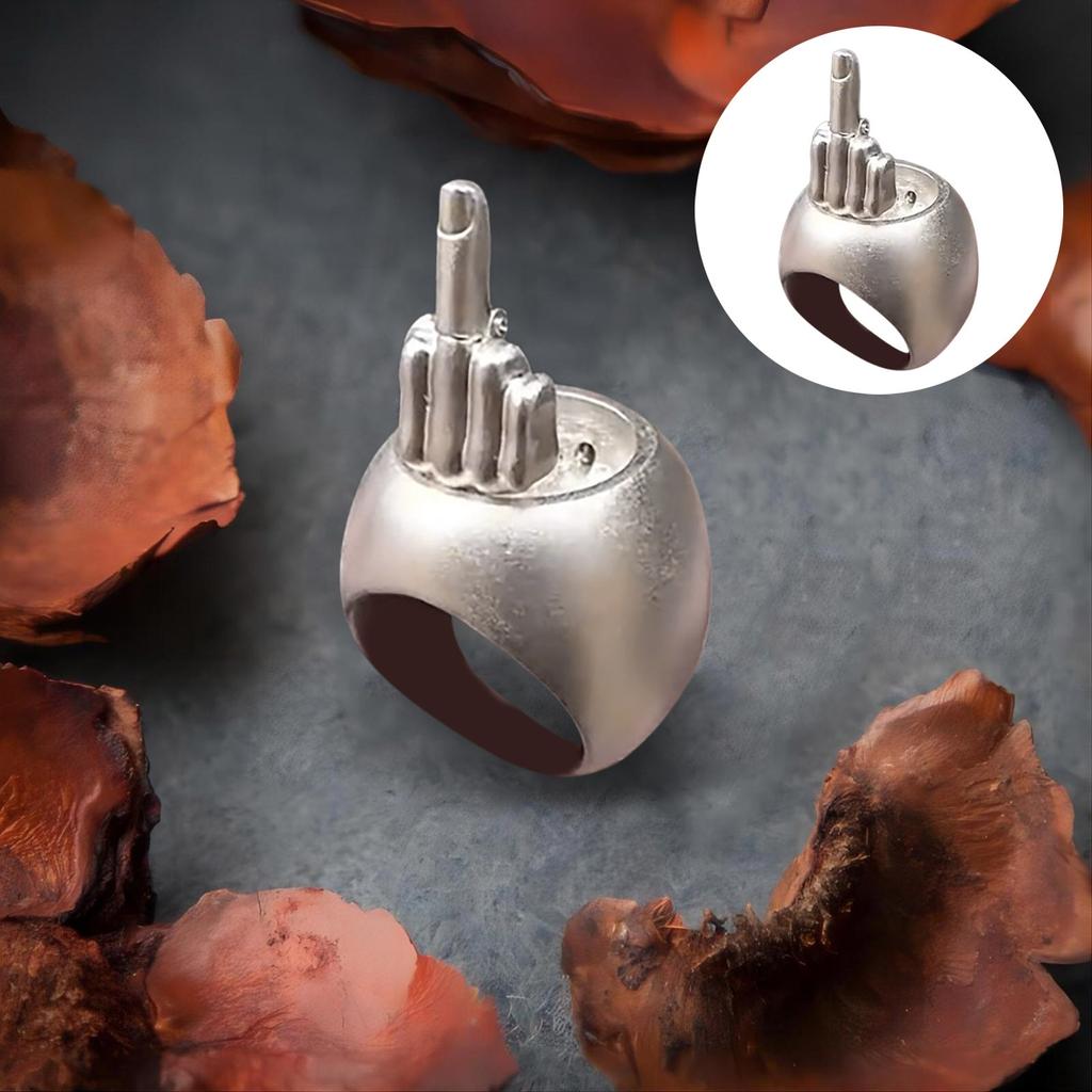 Кольцо на средний палец, ретро-персонажное декомпрессионное кольцо, забавное кольцо, милое юмористическое кольцо на средний палец, рождественская новинка, розыгрыш, подарок на средний палец