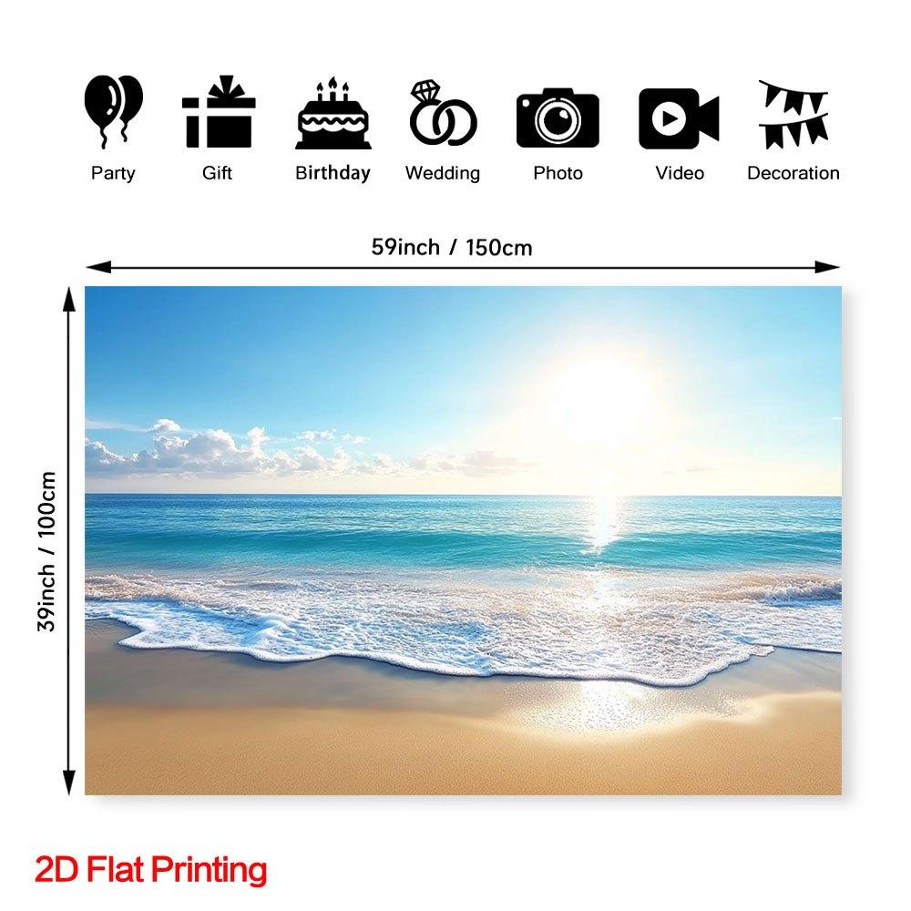 1 piece 2D flat-printed sunset beach scene photography background | Polyester fabric, suitable for home and garden use