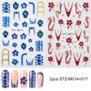Xiaomi Brown Flower French Gradient Nail Stickers Orchid Bloomming Pattern Nail Art Decals Golden Line Designs Nail Charms Decorations