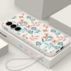 Противоударный чехол для телефона со свежим цветочным узором для Samsung S24 Ultra S23 S22 Plus S21 S20 FE A54 A34, мягкий ремешок из ТПУ, тонкий корпус