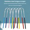 1 Pcs Stainless Steel Tongue Scraper U-Shaped Metal Fresh Breath Cleaning Coated Tongue Toothbrush Oral Hygiene Care Tools