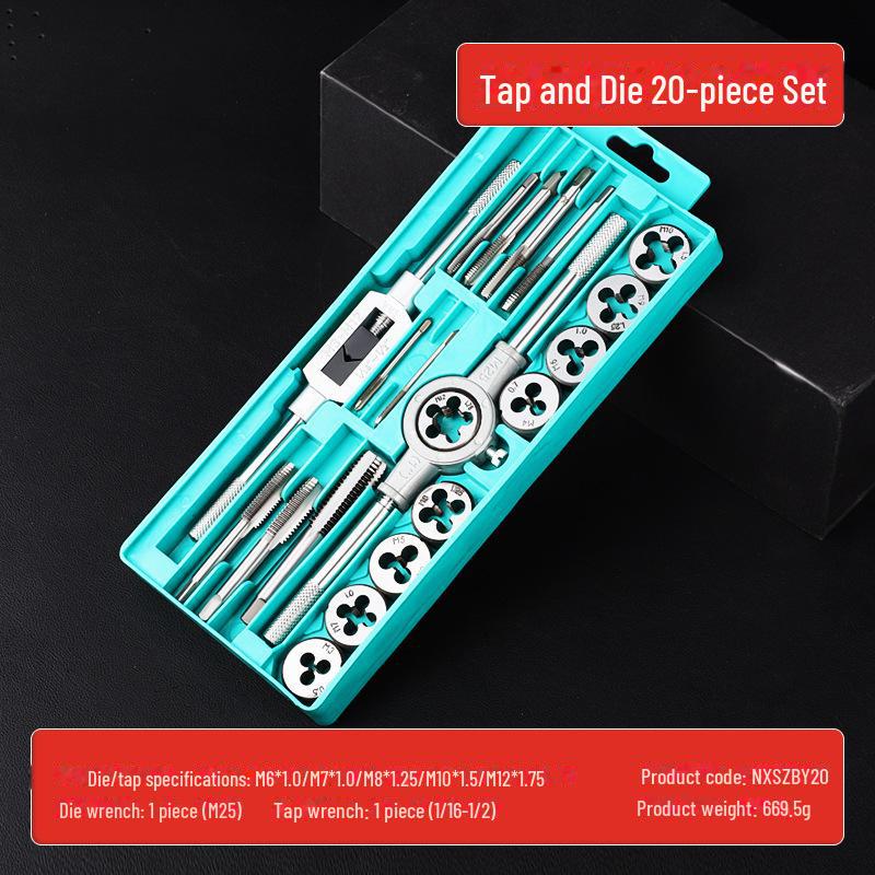 Набор метчиков и плашек из легированной стали промышленного класса, метрический, M3-M12, 8 предметов