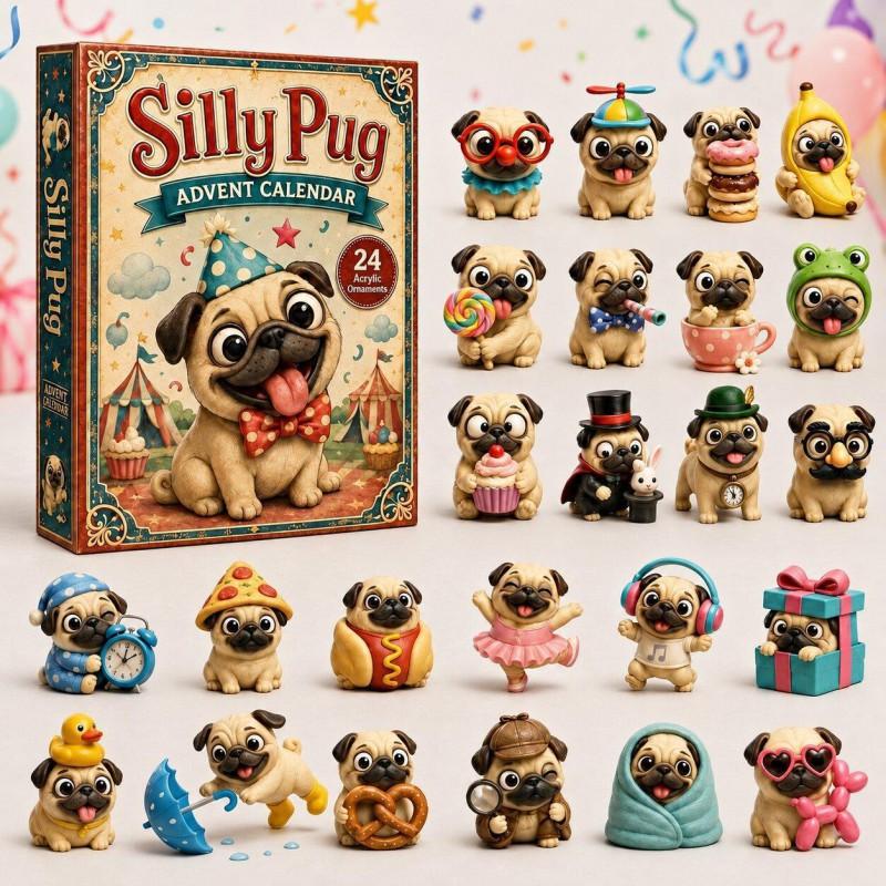 2026 Dog-Themed Christmas Advent Calendar Acrylic Blind Box Gift Kids Adults Decorative Hanging Ornament