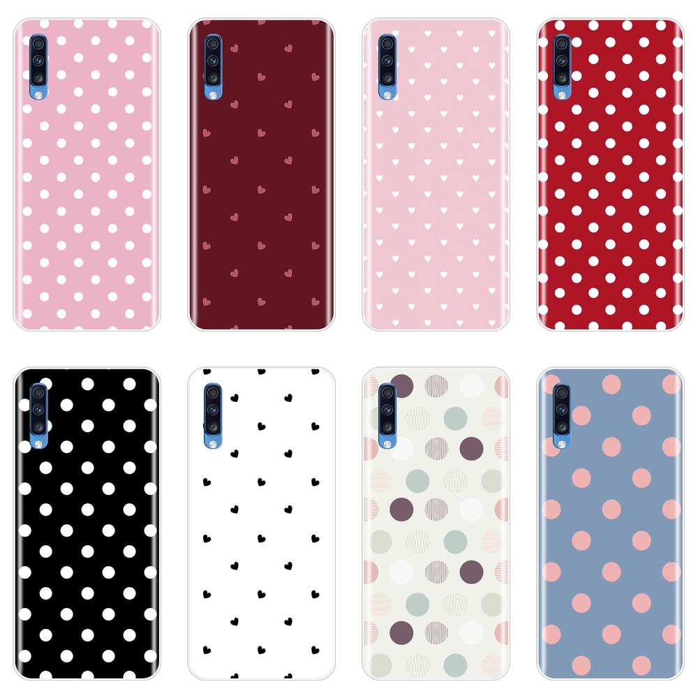 Back Cover For Samsung Galaxy A40 A30 A20 A10 Polka Dot Heart Soft Silicone Phone Case For Samsung Galaxy A50 A60 A70 A80 Case