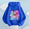 Korean KPop Devil Hunter Cartoon Girl Hooded Sweatshirt Warm Children's Wave Fashion Casual Top Casual Girls' Clothing