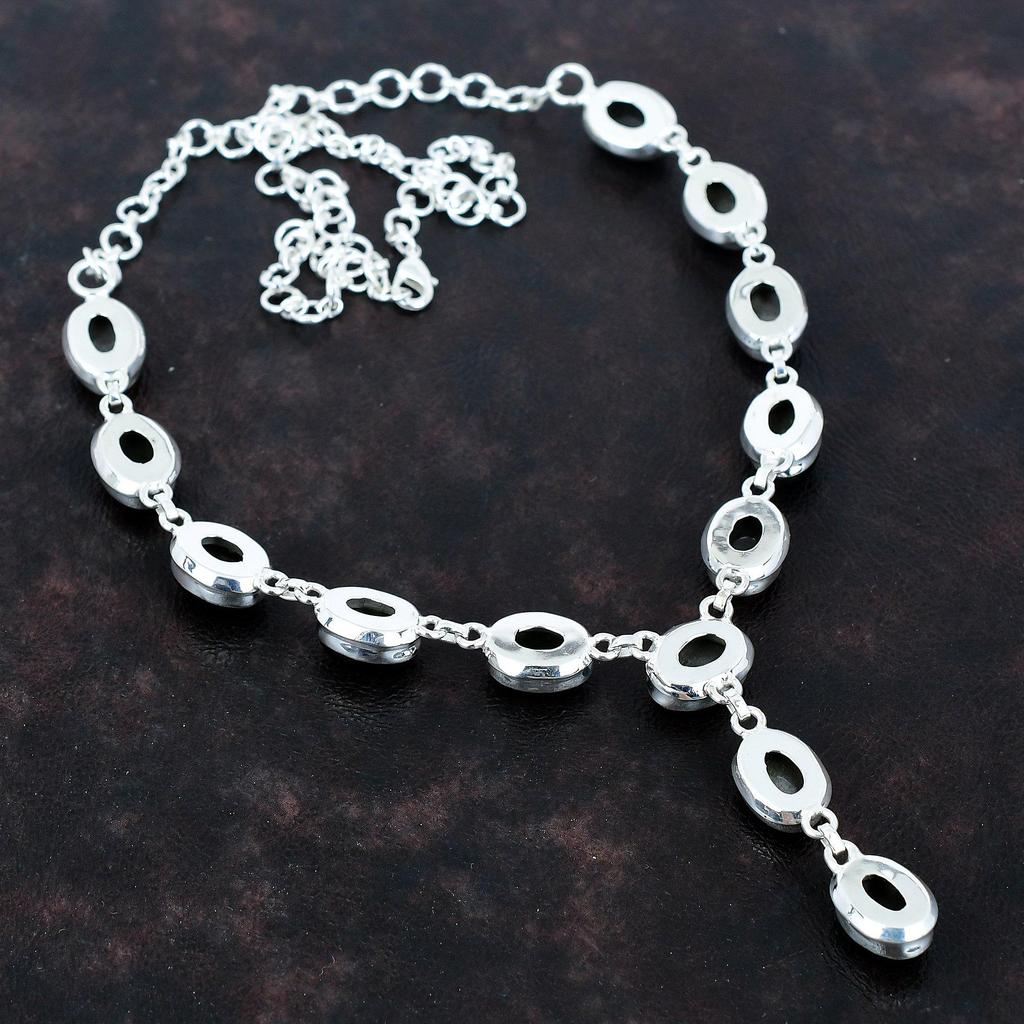 Silver Sheen Obsidian Necklace 925 Sterling Silver Necklace Adjustable Chain Necklace Handmade Gemstone Necklace Gift for Her Unique Jewelry