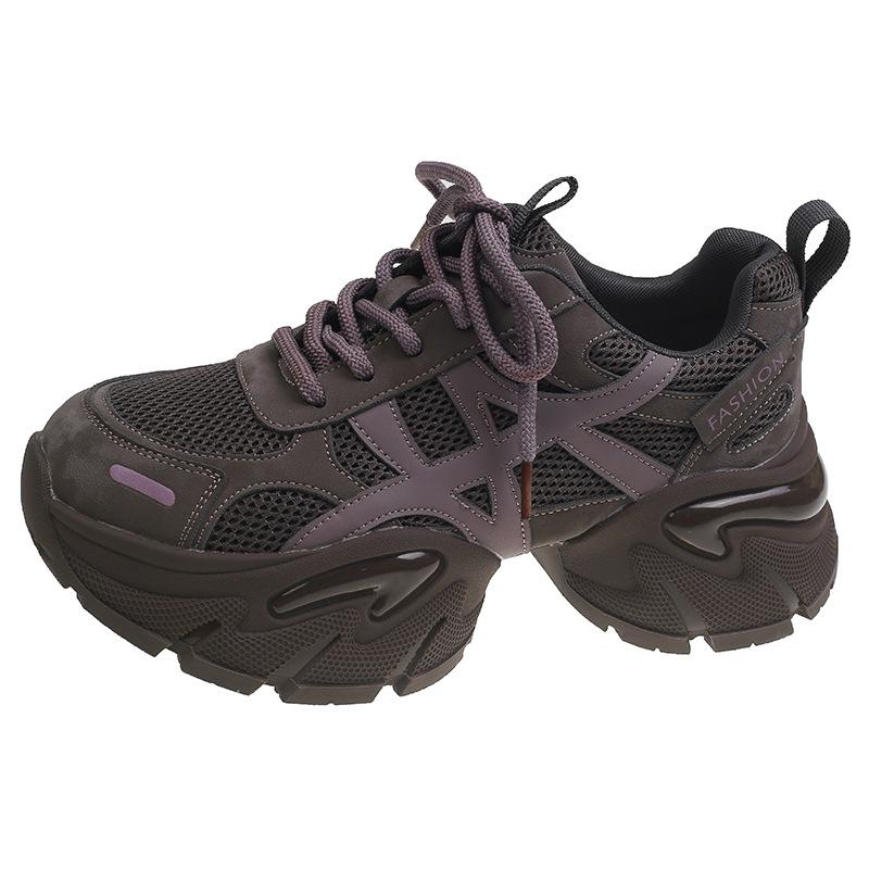 Suding thick-soled small waist dad shoes women's 2025 autumn new small 6cm height-increasing color matching sports and leisure shoes