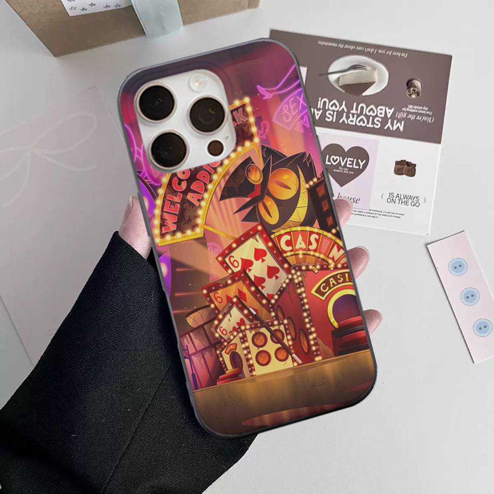 H-Hazbin H-Отель Чехол для телефона с гофрированной полосой Для iPhone 17 16 15 14 13 12 11 Pro Max Plus Pro Ударопрочный чехол