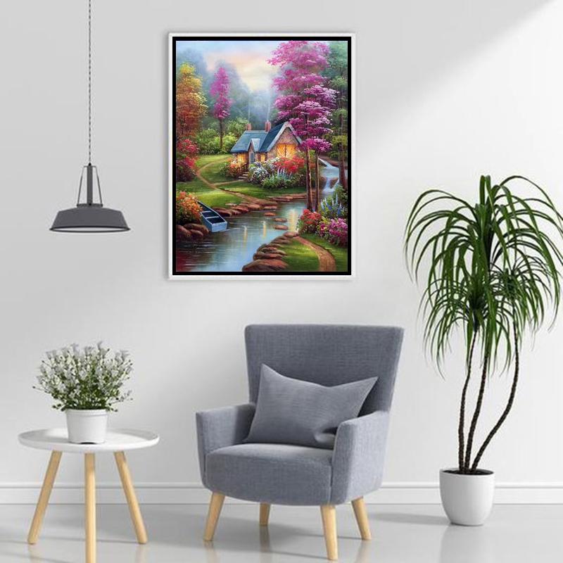 DIY Waterfall 5D Diamond Painting Full Round Drill Mosaic Rhinestones Landscape Diamond Embroidery Cross Stitch Home Decor Gift