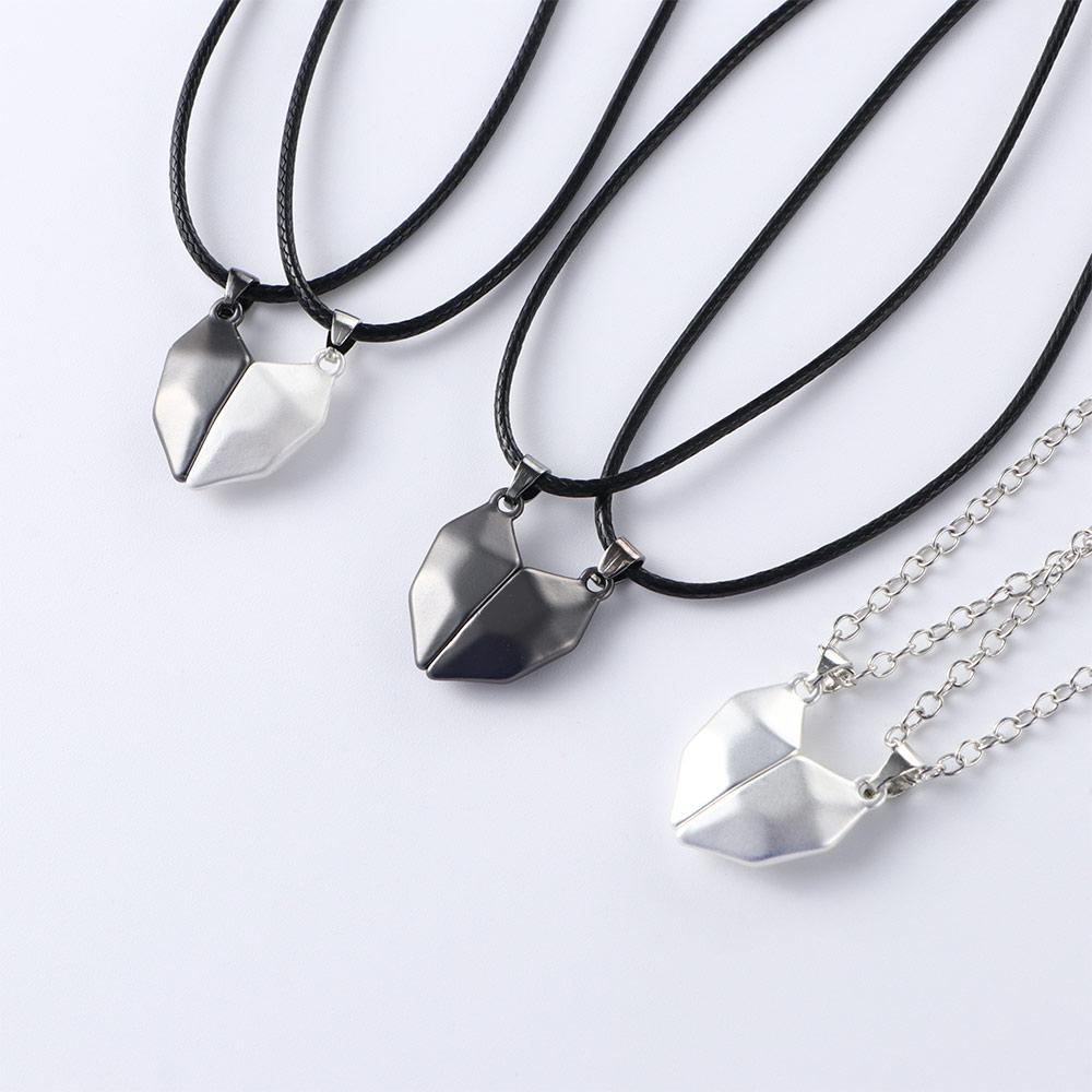 Дружба Ограненный Камень Желаний Модные Украшения Сердце Кулон Парное Ожерелье Магнитное Ожерелье