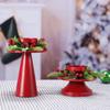 Creative With Wreath Christmas Candlestick Reusable Iron Candle Holder Red Christmas Desktop Ornament Gift