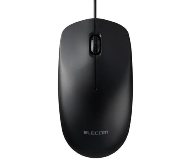ELECOM Business Mouse, Wired Optical Mouse, Type-C, 3 Buttons, Environmentally Friendly Packaging, Black, M-K8URCBK