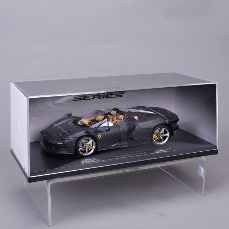 New Original 1:18 Bruago 50th Anniversary Carbon Fiber Texture Ferrari SP3 Alloy Diecast Car Models Collection Toy Birthday Gift