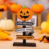 Halloween Wooden  Atmosphere Prop Pumpkin Ghost Witch Decor Decorative Desk Ornament Party Supplies