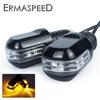 1 Pair CNC 7/8'' Motorcycle Handlebar End LED Light Amber Lamp Motorbike Indicators Turn Signal Brake Handle Bar Lights