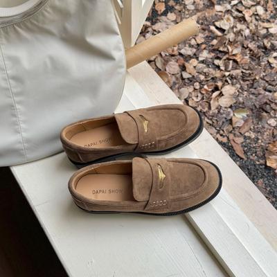 Женские удобные туфли-балетки из натуральной кожи с круглым носком, средним каблуком, высоким каблуком, увеличивающие рост, маленькие кожаные, модные повседневные туфли