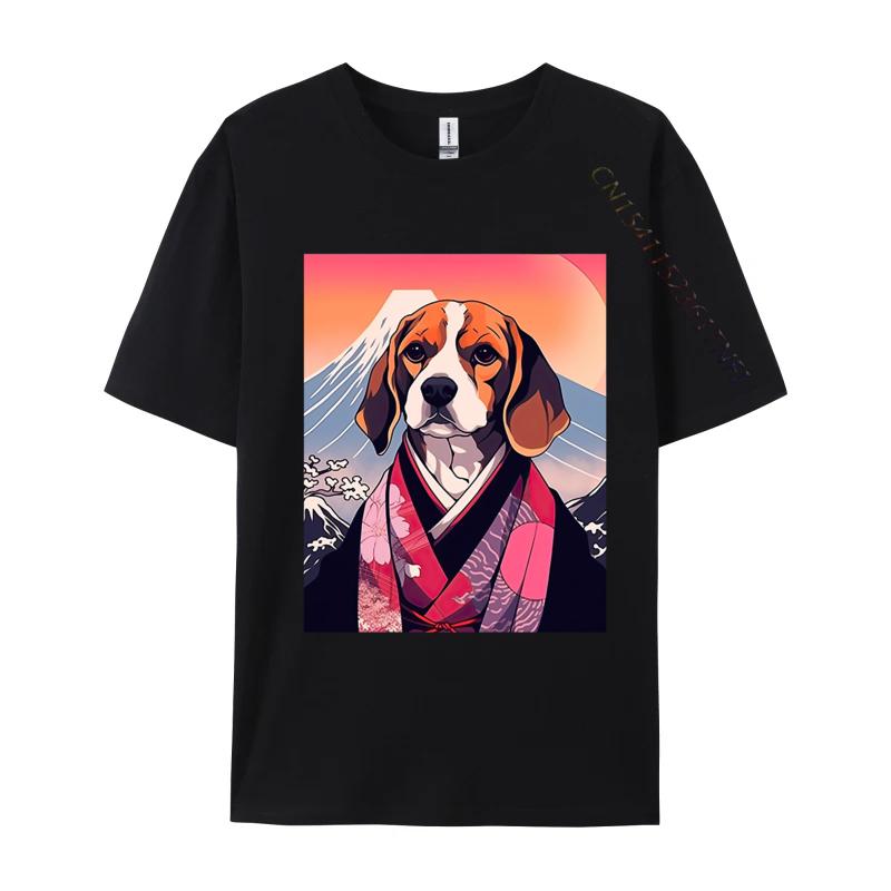 Beagle Dog Mount Fuji Tshirt Japanese Style Men T Shirt Funny Top Tshirts for Men Streetwear Mens Cotton Clothes