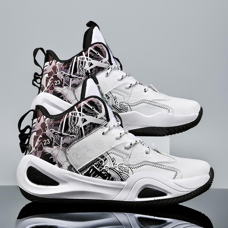Мужские настоящие баскетбольные кроссовки для подростков, высокие спортивные кроссовки для студентов, повседневные кроссовки для бега