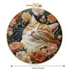 1 Set Cat Embroidery Kit Embroidery Frame with Patterns Fabric Material Package Scissors Seam Remover DIY Craft Kits Decoration