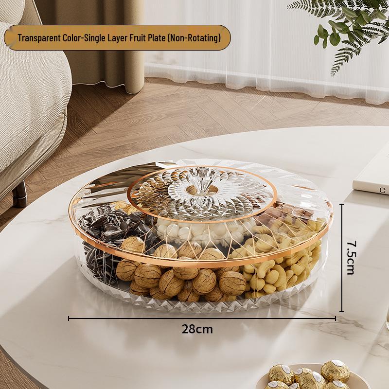 Элегантная ваза для орехов и конфет: Герметичная фруктовая тарелка и коробка для хранения закусок для журнального столика