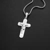 Titanium Steel Cross Necklace Scripture Cross Pendant