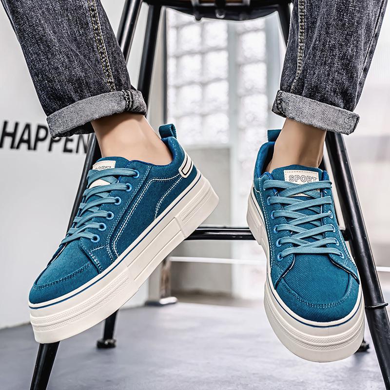 Мужская синяя спортивная обувь, повседневная парусиновая обувь, кроссовки для бега в уличном стиле, студенческие туфли больших размеров, черные туфли для скейтбординга