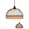 Suspension filaire "Suwa" métal &amp; rotin Diamètre 35 cm Atmosphera