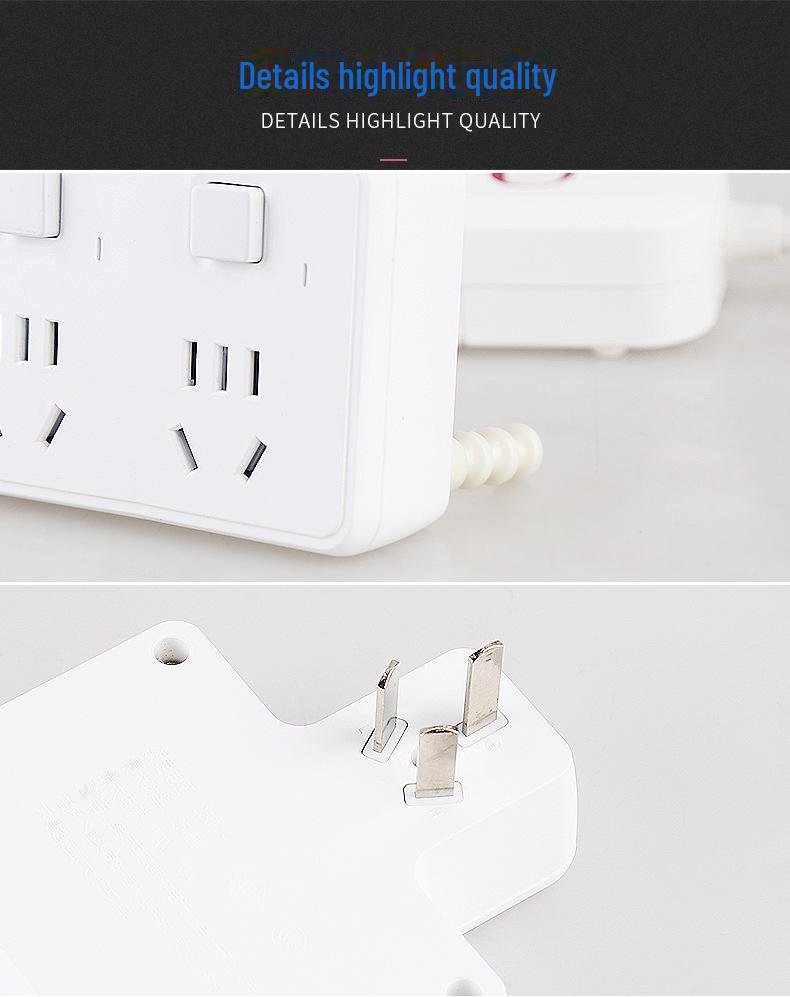 Delixi Multi-Function Socket Strip: One-to-Two Plug, Wire-Free, Multi-Hole Panel Expansion Converter.