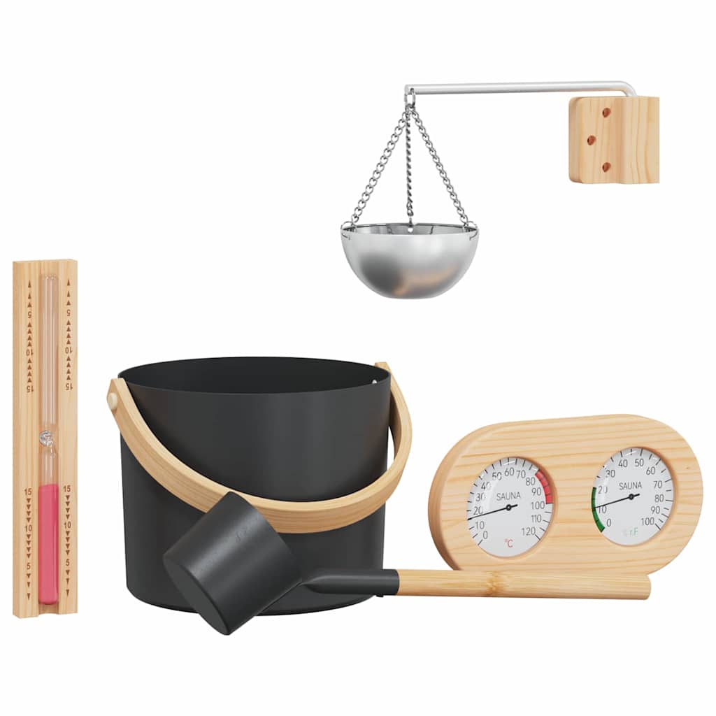 Sauna Accessories Set 5 pcs Black