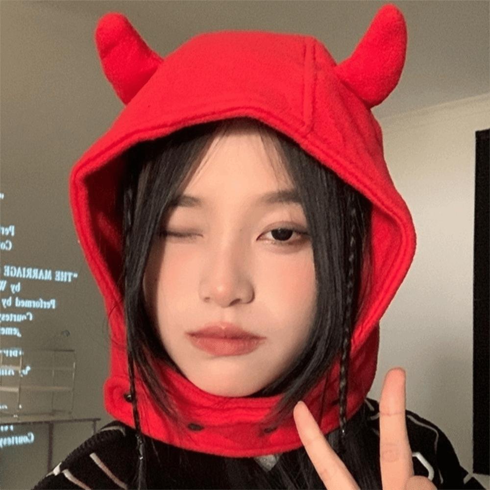 Plush Lei Feng Cap Ear Protection Winter Pullover Cap Personalized Demon Ear Hat Outdoor