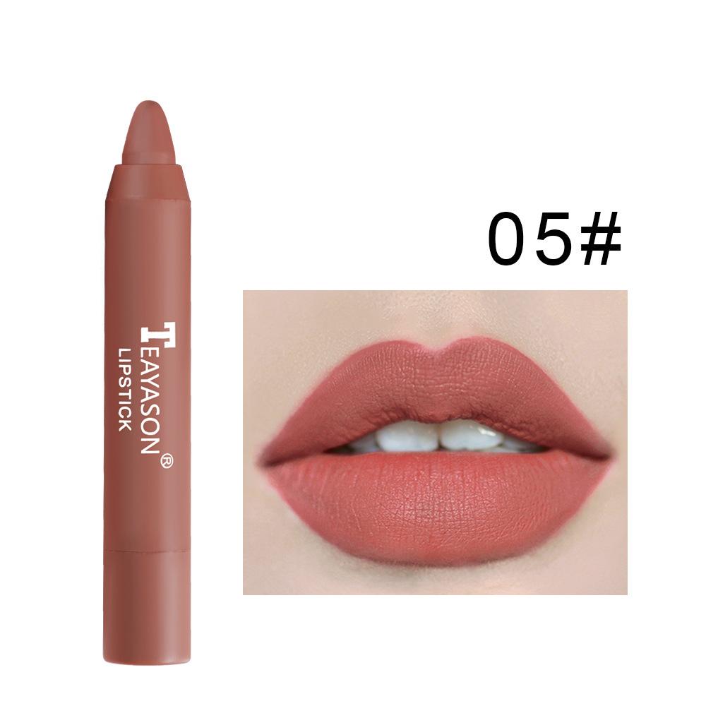 TEAYASON Nude Velvet Matte Lipstick Long Lasting Moisturizing Lip Crayon High Pigment Rotate Lipsticks Pen Woman Cosmetics