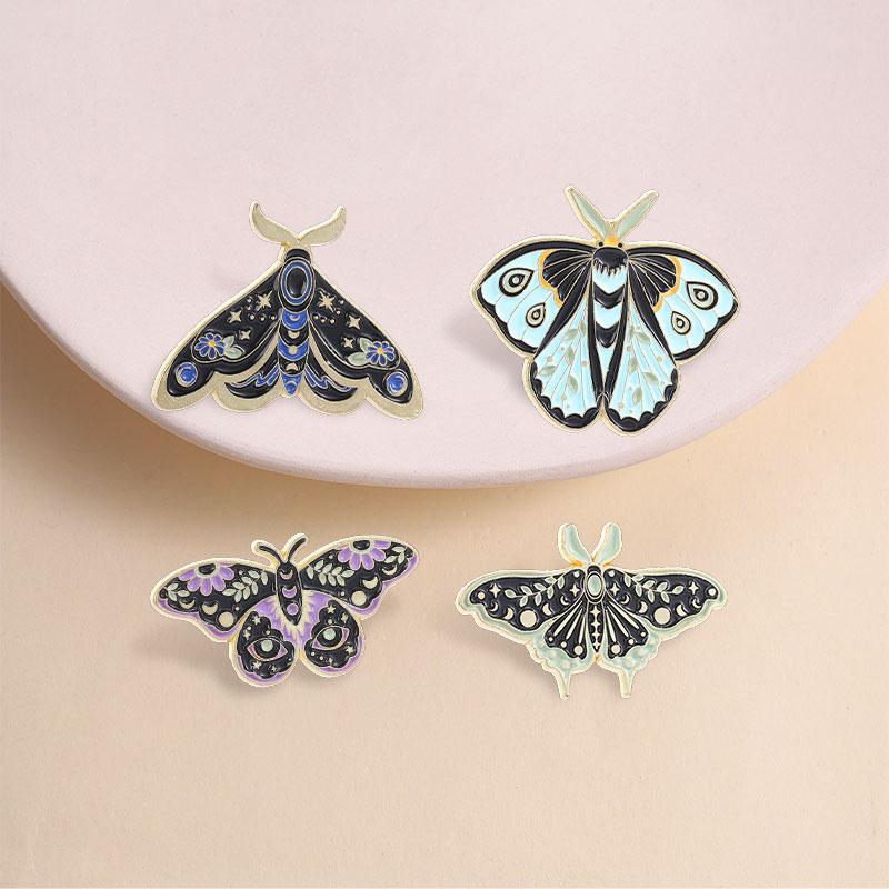 Cartoon Butterfly Collection Enamel Pins Colorful Butterfly Insect Moon Phases Moth Brooch Lapel Backpack Badge Jewelry Gifts