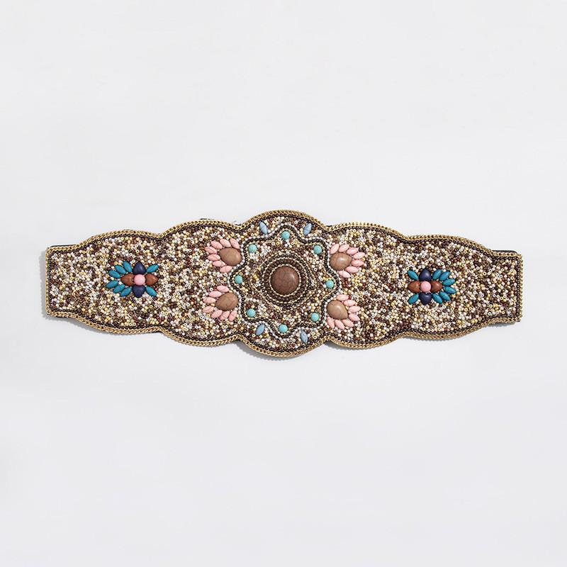 Waist Beaded Bohemian Belt With Firework Design And Elastic Closure For Festivals Travel And