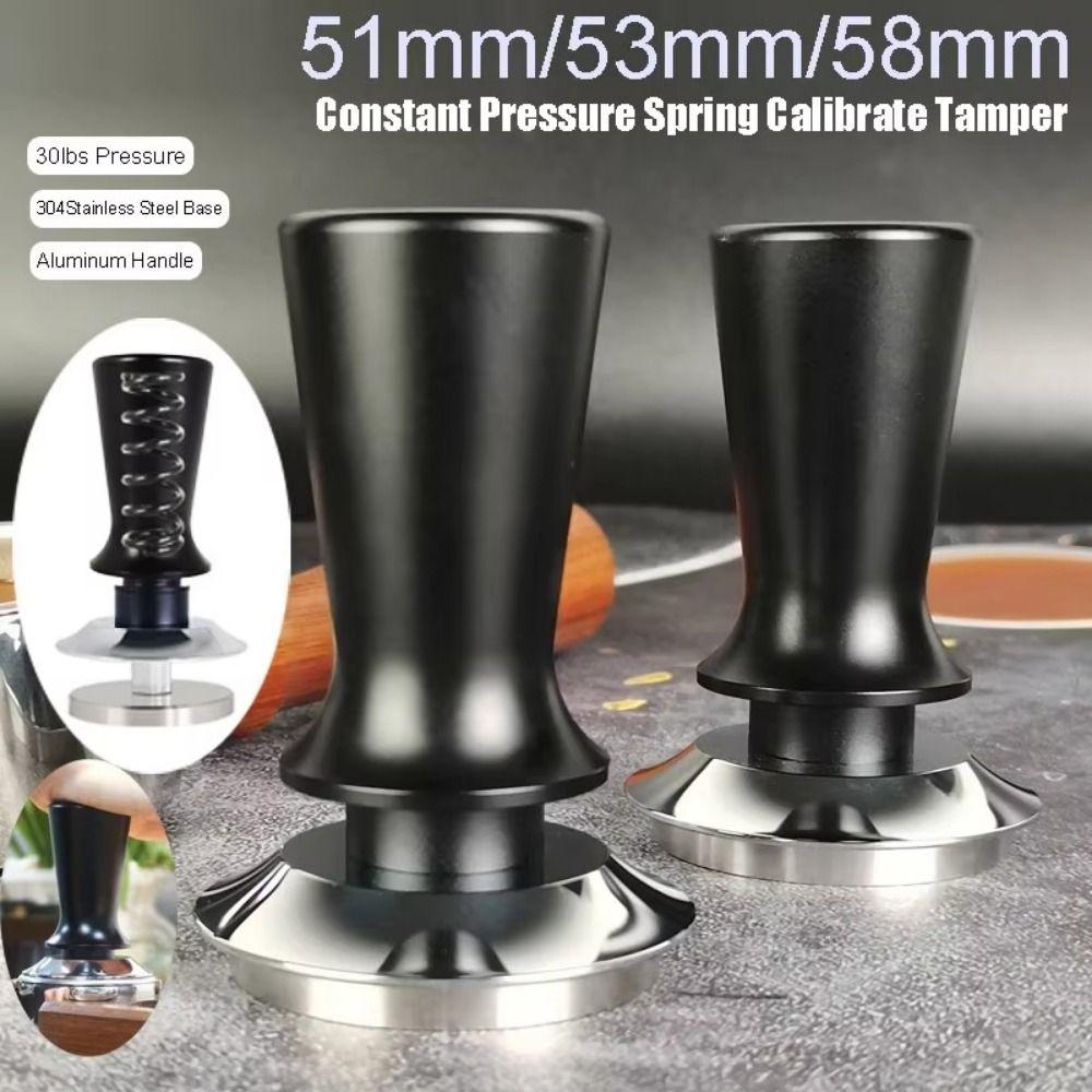 Flat/Thread Base Espresso Tamper 51mm/53mm/58mm Spring Loaded Tamper  Coffee Barista