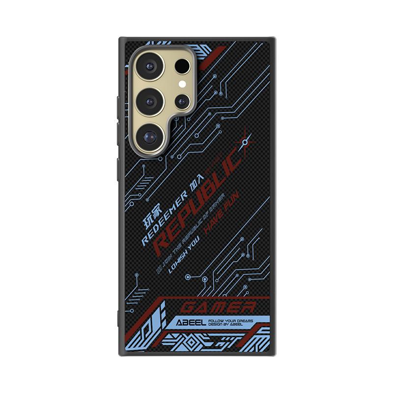 Для Samsung Galaxy S25 S24 Ultra Plus Чехол для телефона с текстурой углеродного волокна MagSafe Металлический объектив Беспроводная зарядка Ударопрочная крышка