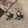 Irregular Stone Tassel Pendant Earrings - Ethnic Luxury Design with High-End Feel